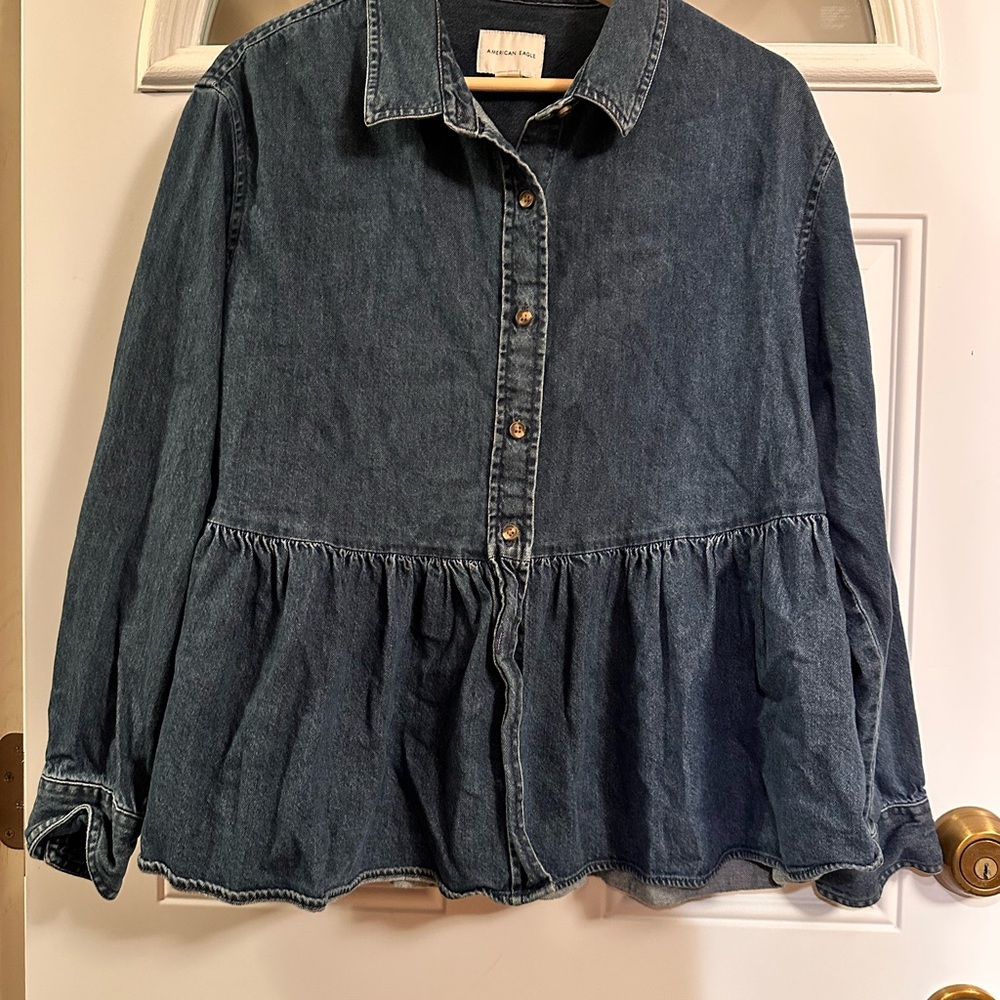 American Eagle Dark Denim Shirt